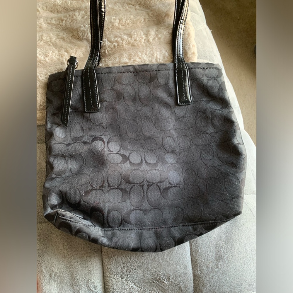 Coach Signature Python Striped Tote/Shoulder Canv… - image 2